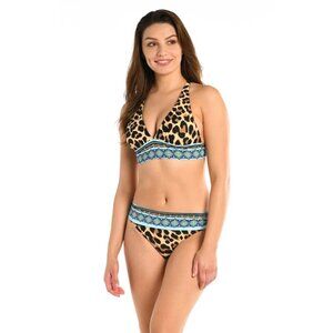 La Blanca Bikini Reversible Banded Halter Top Size 4 & Hipster Bottom Size 6
